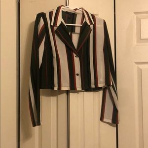 Cropped button down blouse